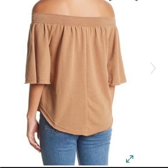 NWT ELODIE French terry off the shoulder top - Picture 2 of 5